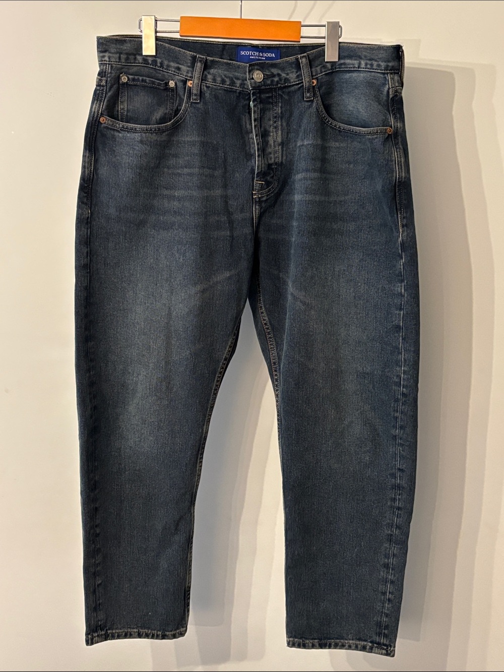 Scotch & Soda Dean Jeans Men’s 34 Blue Washed Denim Tapered Fit